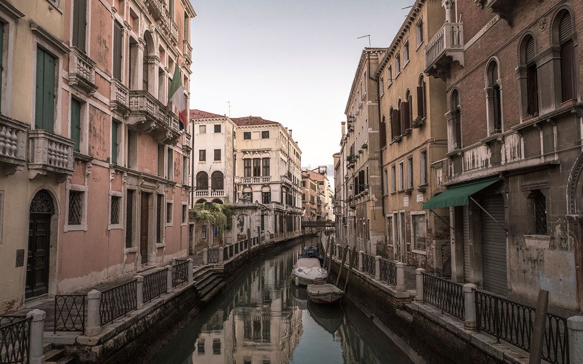 Venedig, Kanal, Altbauten, Italien, Pastellfarben, Hintergrundbild