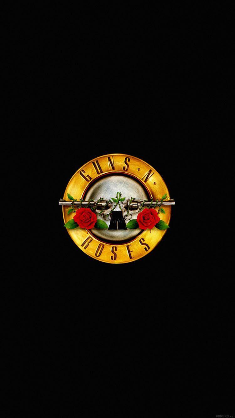 Guns N’ Roses, Bandlogo, Schwarzer Hintergrund, Minimalistisch, Sperrbildschirm fürs iPhone