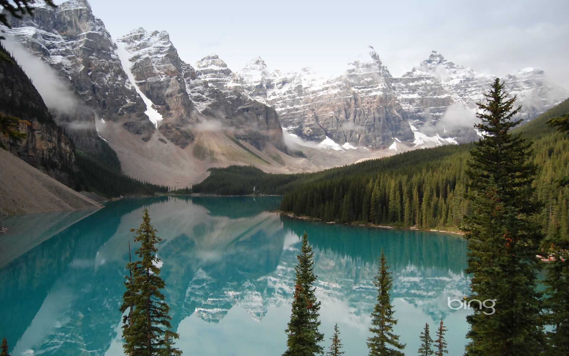 Moraine Lake, Banff-Nationalpark, Kanada, Bergsee, Türkises Wasser, Rocky Mountains, Full-HD-Hintergrundbild