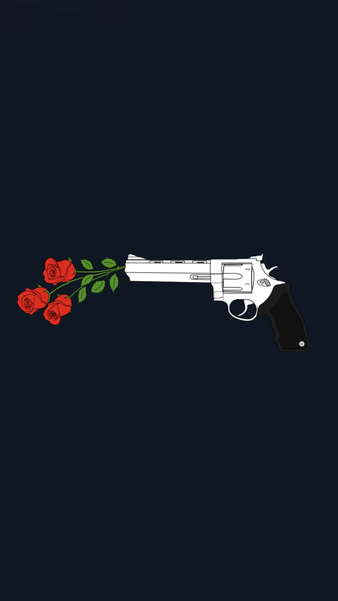 Guns N’ Roses, Revolver, Rote Rosen, Minimalistisch, Dunkelblau, Android-Hintergrundbild