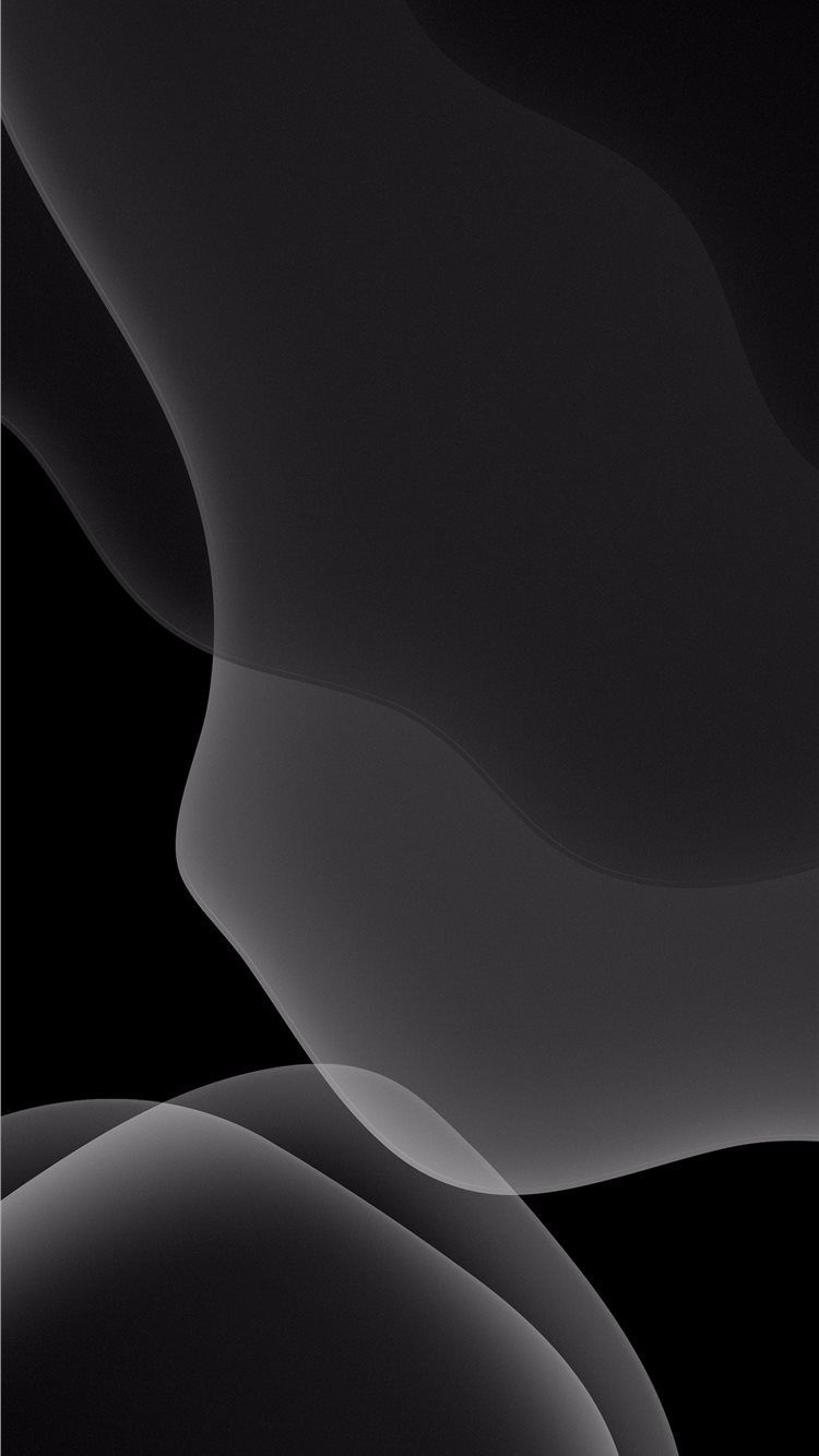 iOS 13, Abstrakt, Grau, Formen, Schwarzer Hintergrund, iPhone-16-Plus-Wallpaper