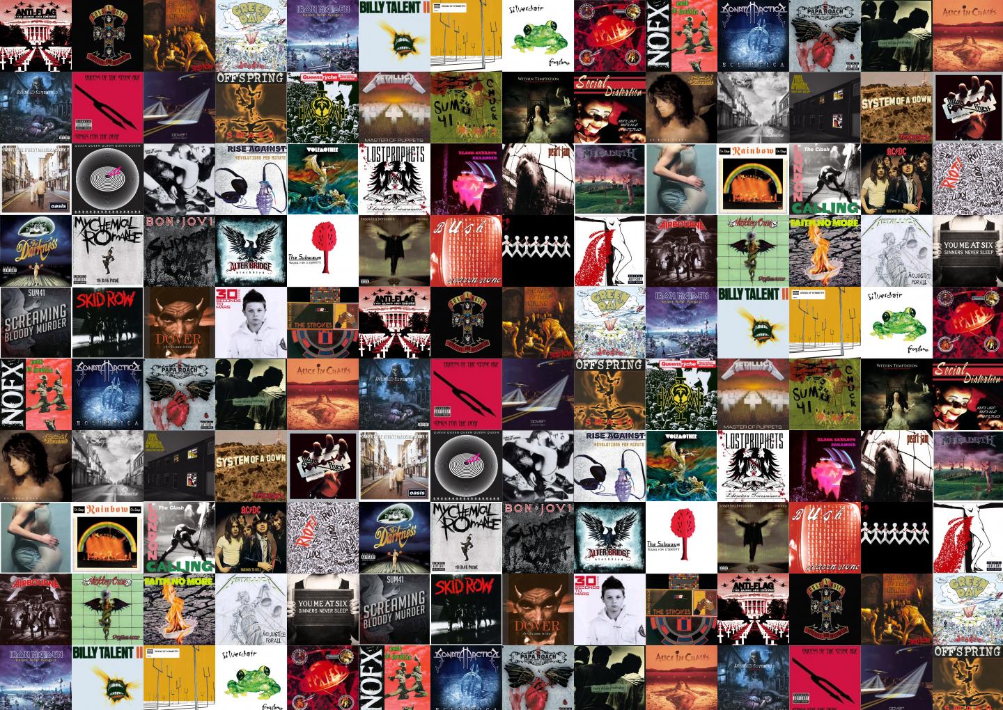 Albumcover, Collage, Rockmusik, Mosaik, Bunt, HD, Hintergrund für den Desktop