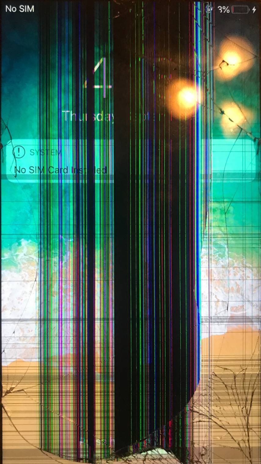 Kaputter Bildschirm, Glitch, Sperrbildschirm, Streifen, Lustig, Hintergrundbild fürs iPhone 16 Plus