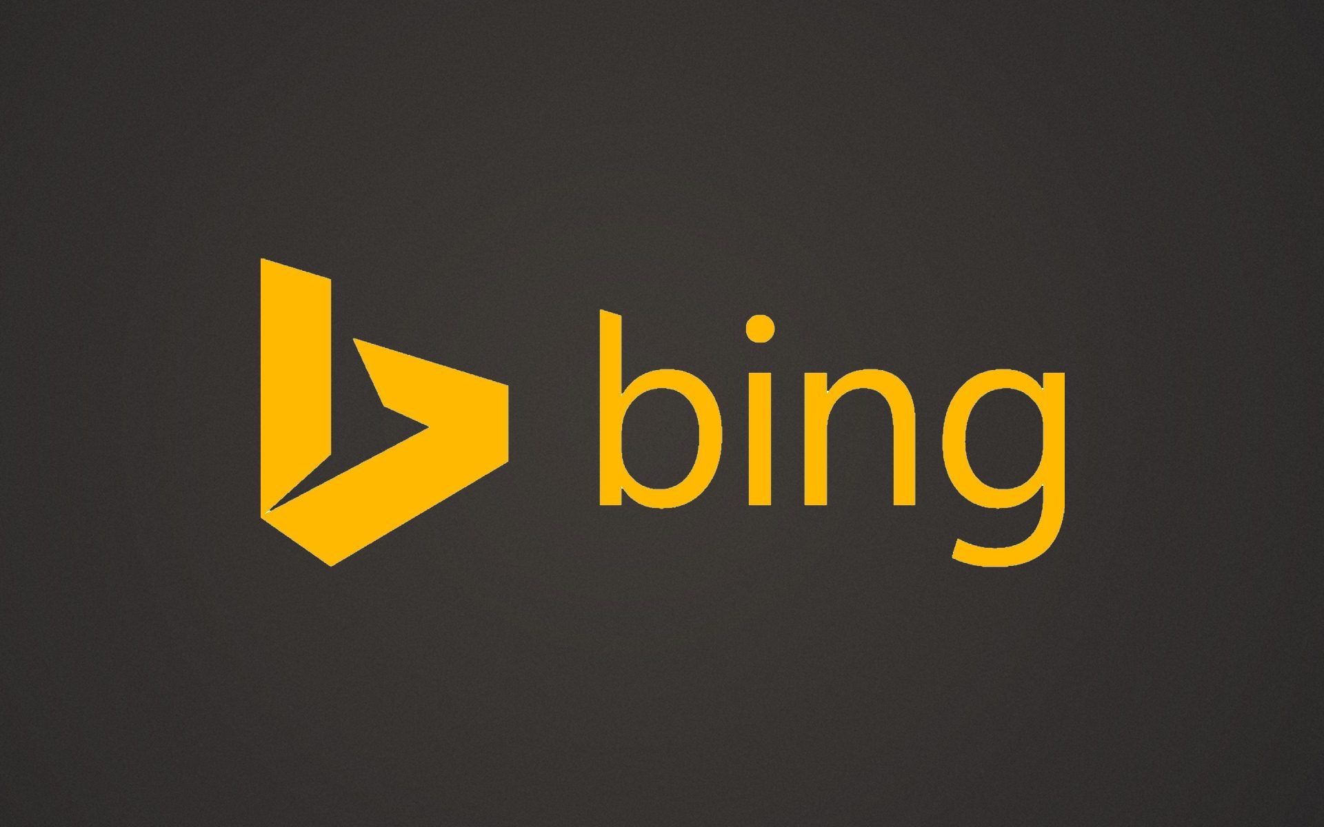Bing, Bing-Logo, Microsoft, Dunkelgrau, Gelb, Minimalistisch, Full HD, MacBook-Hintergrundbild