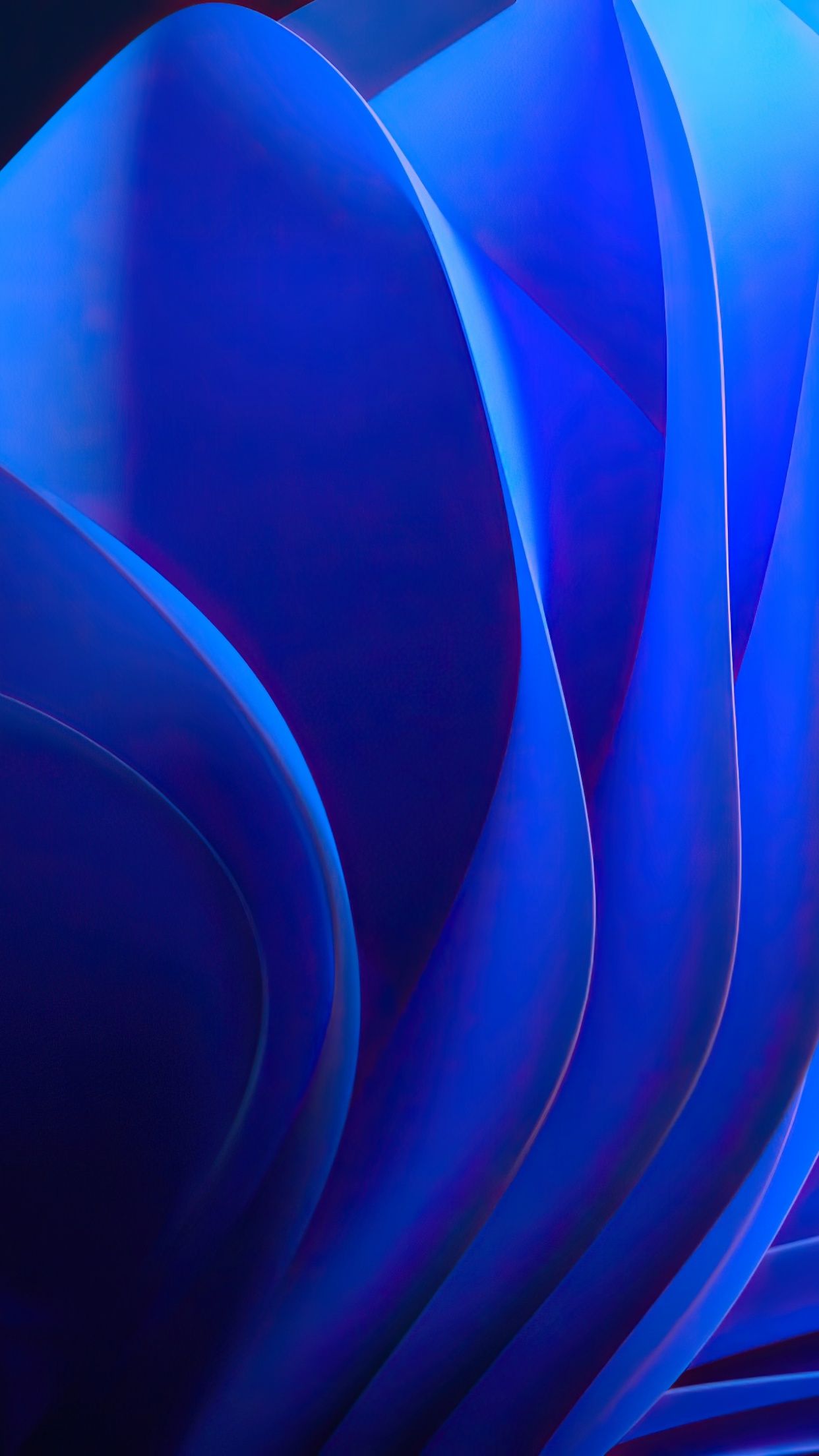 Windows 11, Bloom, Abstrakt, Blau, Blütenblätter, iPhone-16-Plus-Sperrbildschirm