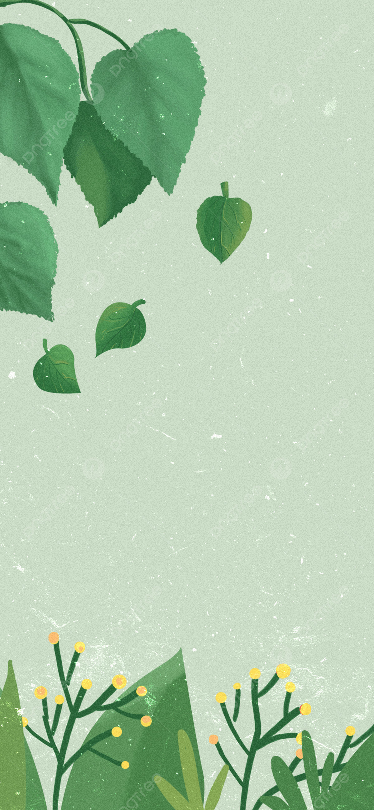 Blätter, Illustration, Hellgrün, Pastell, Minimalistisch, Full HD, Handy-Hintergrundbild