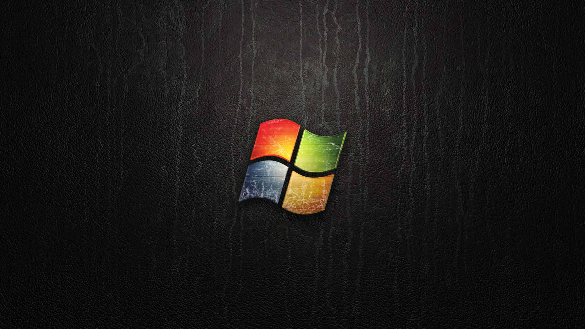 Windows-Logo, Microsoft, Holztextur, Dunkel, Bunt, 16:9, Full-HD-Hintergrundbild für den Desktop