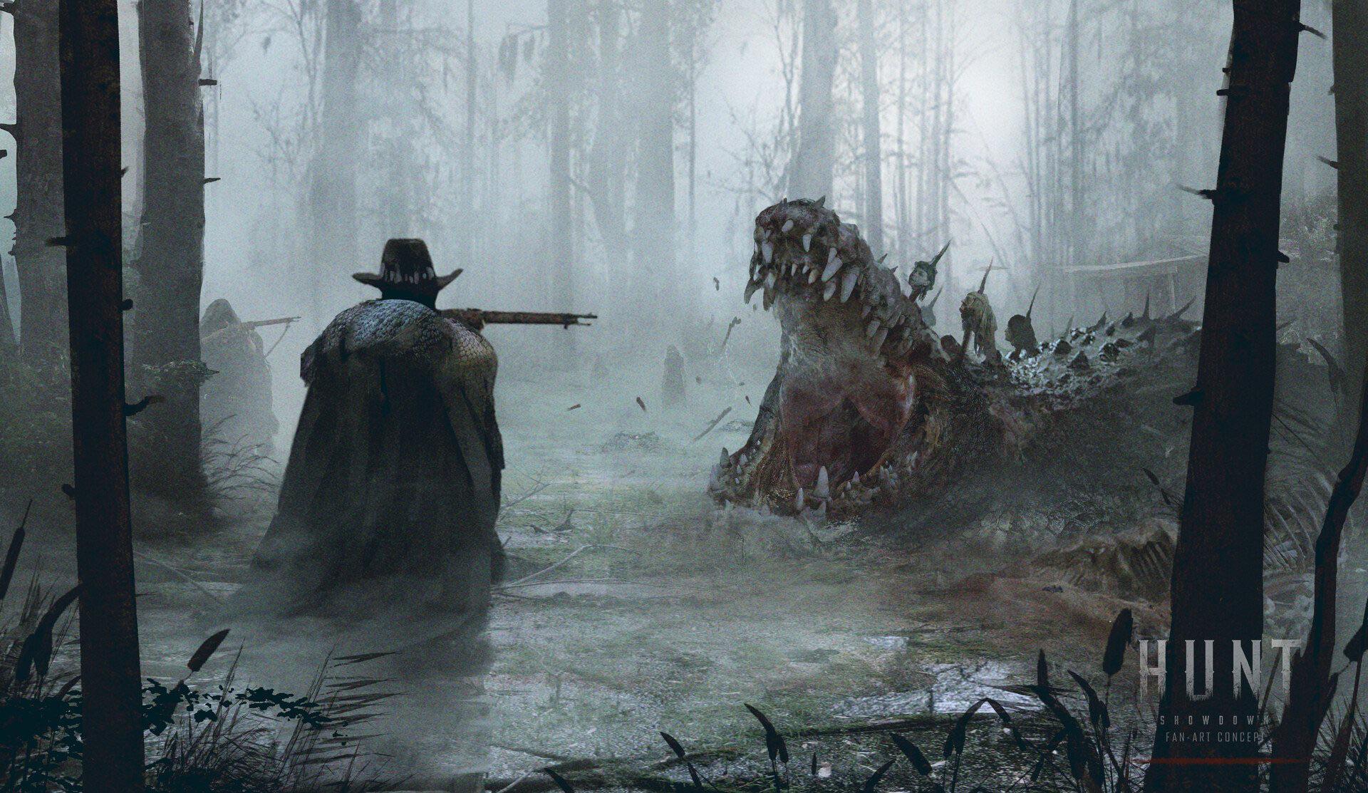 Hunt: Showdown, Jäger, Monster, Sumpf, Nebel, Full HD, Desktop-Hintergrund für Windows