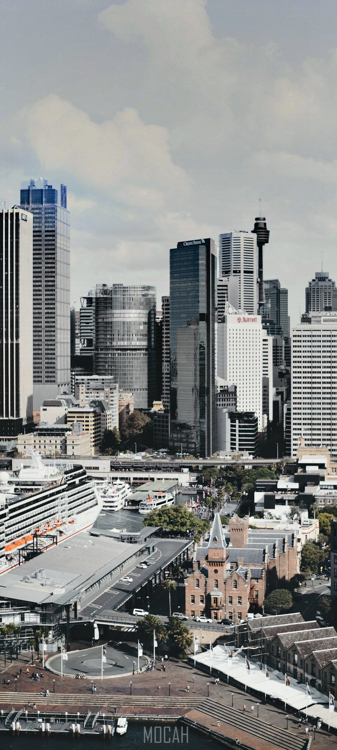 Sydney, Wolkenkratzer, Schwarzweiß, Innenstadt, Full HD, Hintergrundbild fürs Handy