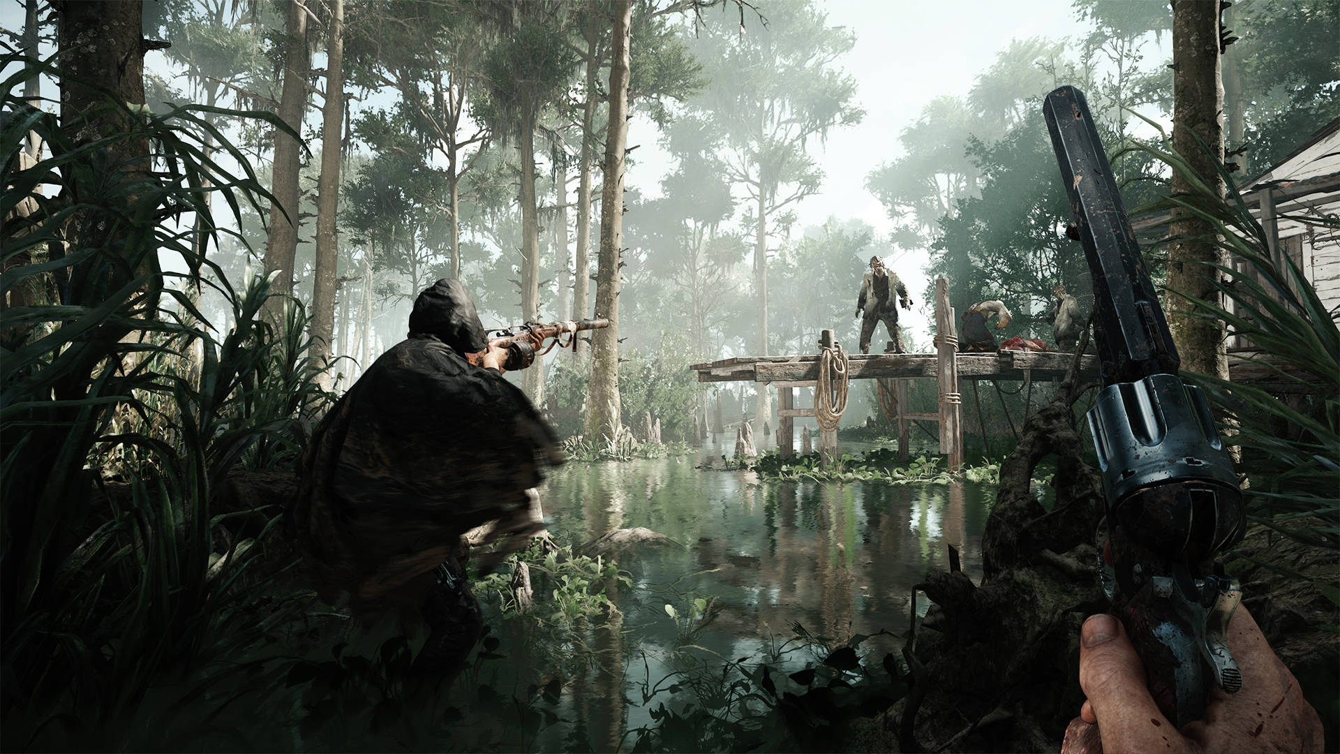 Hunt: Showdown, Revolver, Sumpf, Ego-Perspektive, Grün, Full HD 1080p, Desktop-Hintergrundbild