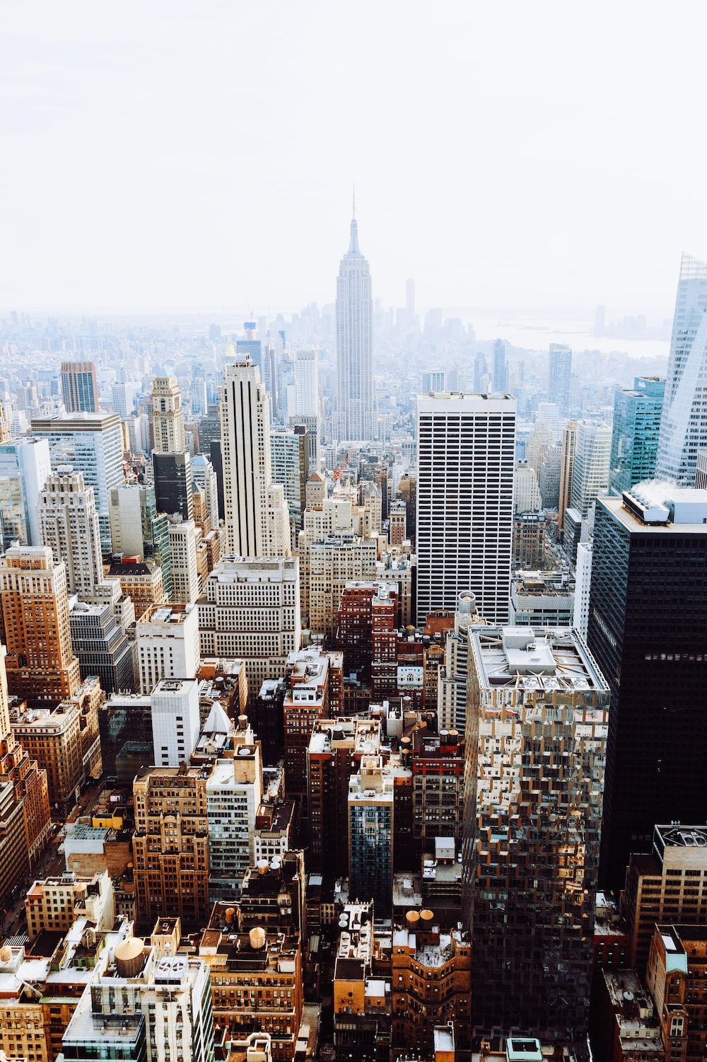 Empire State Building, Manhattan, New York, Hochhäuser, Luftaufnahme, HD, iPhone-Hintergrundbild