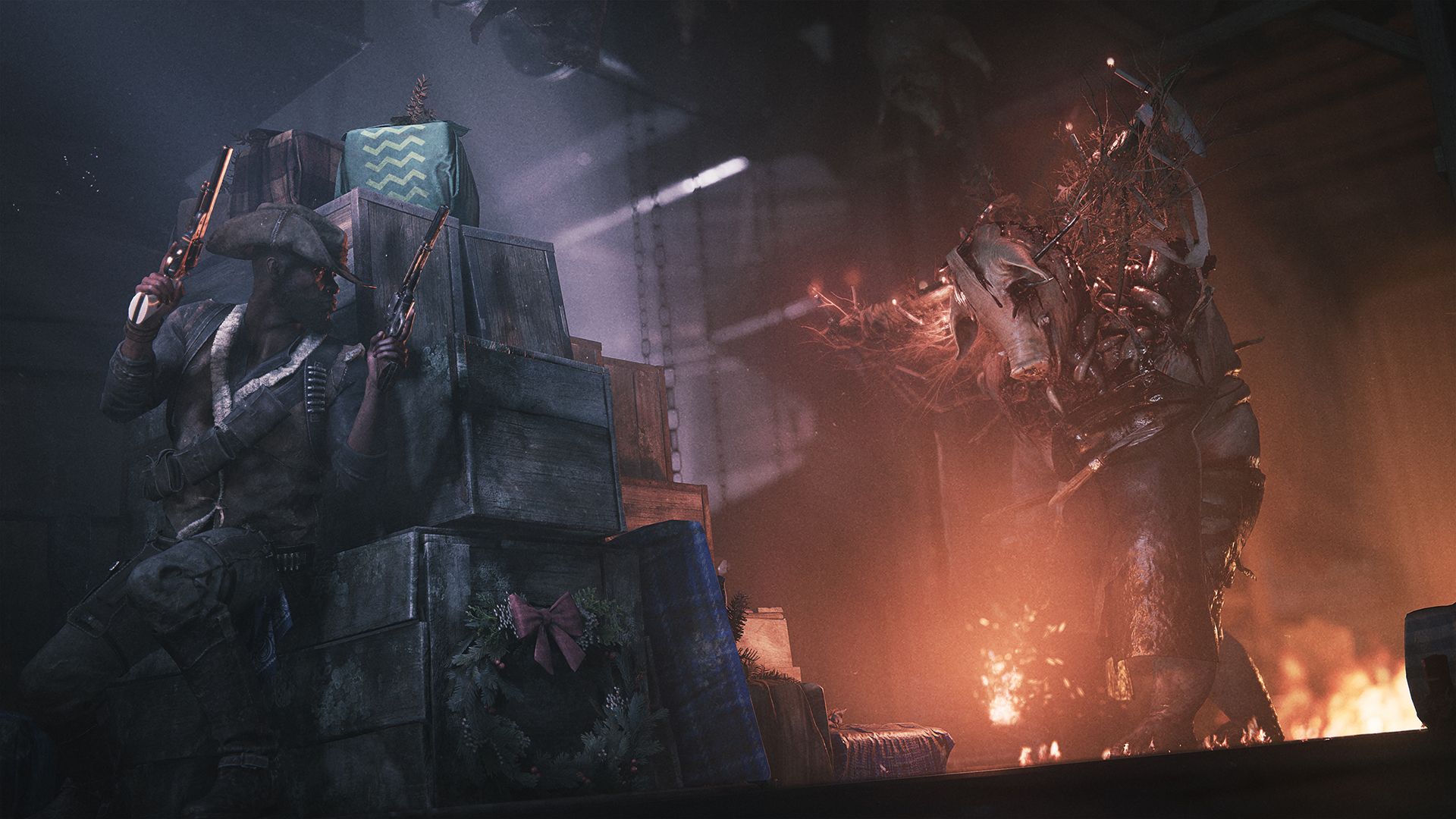 Hunt: Showdown, Monster, Kisten, Feuer, Lila Licht, Full HD 1080p, Desktop-Hintergrundbild