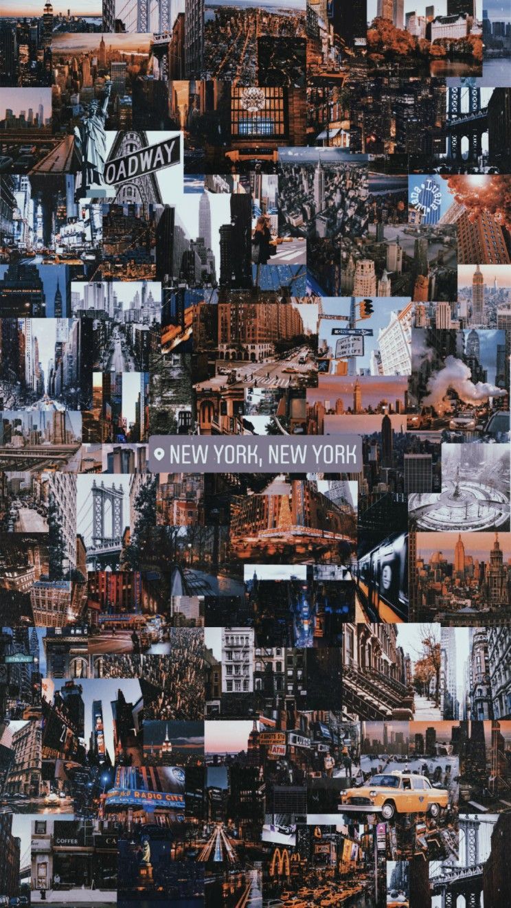 New York City, Collage, Ästhetik, Stadtszenen, Warme Töne, HD, Handy-Hintergrund