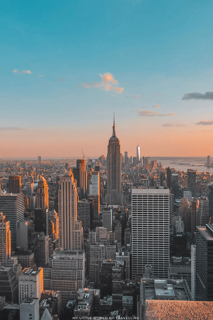 Empire State Building, Manhattan, New York, Blauer Himmel, Skyline, Hintergrundbild fürs iPad