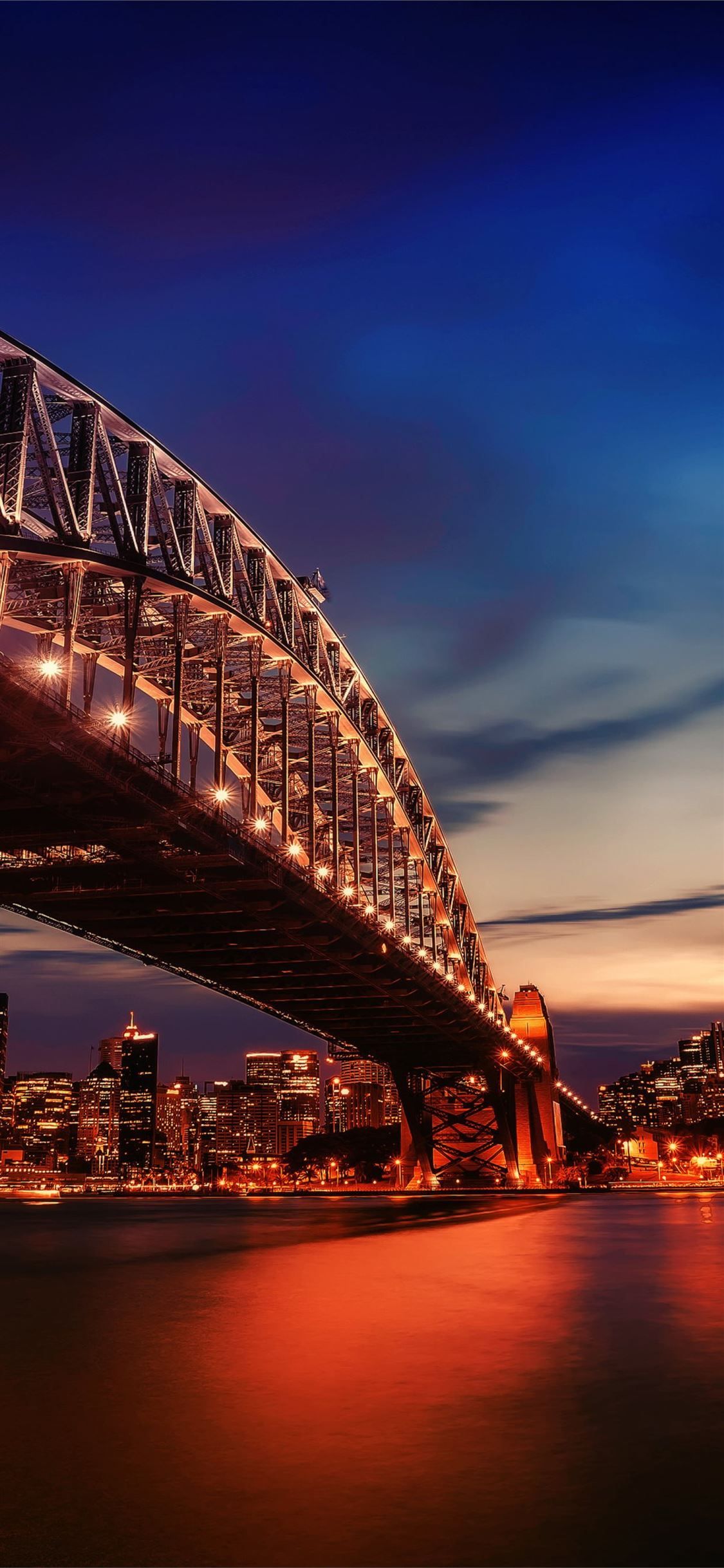Sydney Harbour Bridge, Sydney, Sonnenuntergang, Blaue Stunde, Full HD, iPhone-Hintergrundbild
