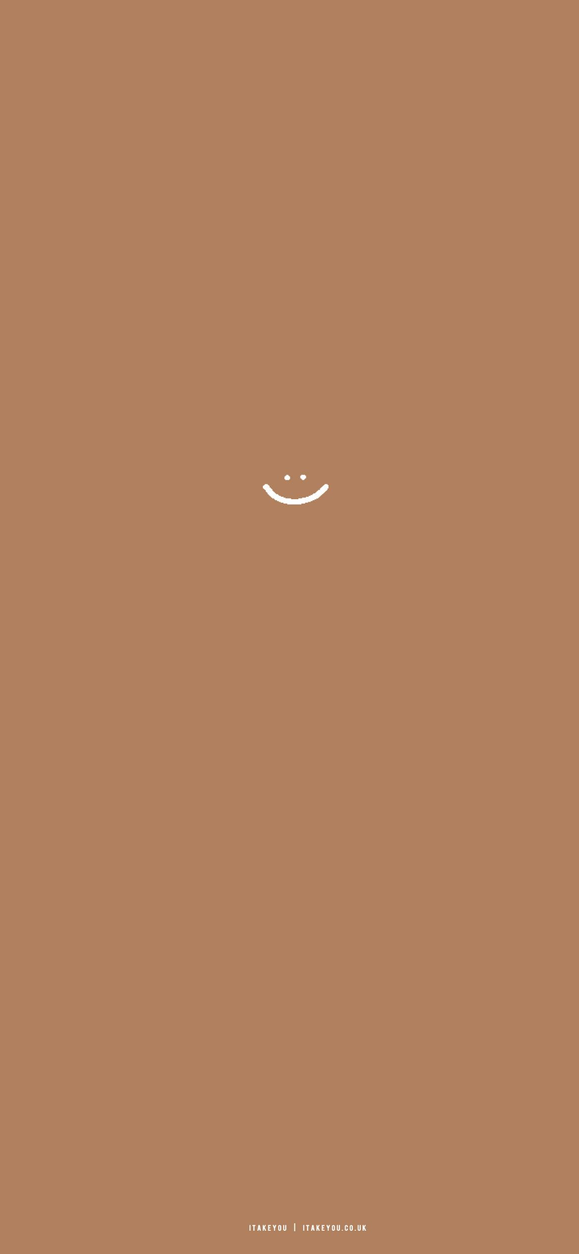 Smiley, Minimalistisch, Brauner Hintergrund, Full HD, Sperrbildschirm fürs iPhone