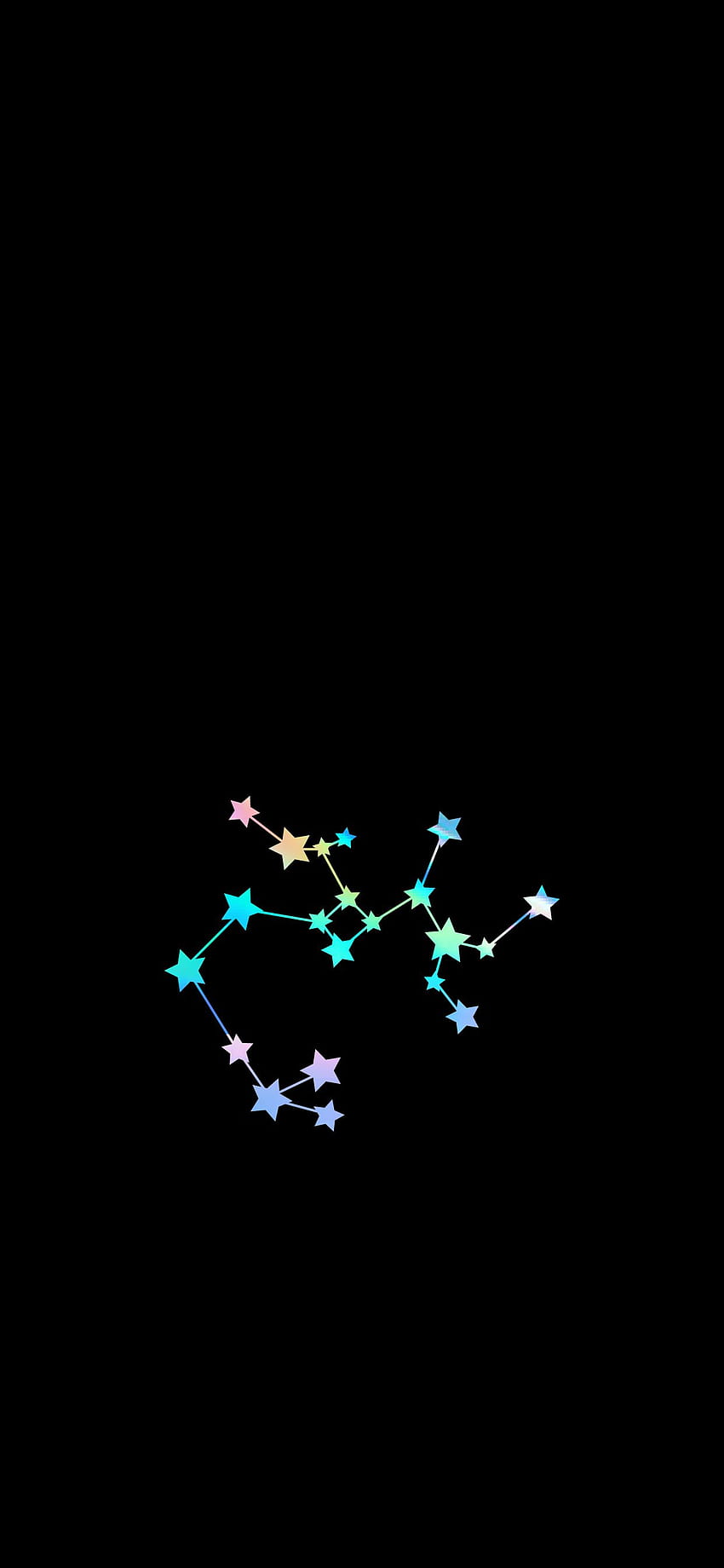 Sternbild, Sterne, Schwarzer Hintergrund, Minimalistisch, Sperrbildschirm fürs iPhone