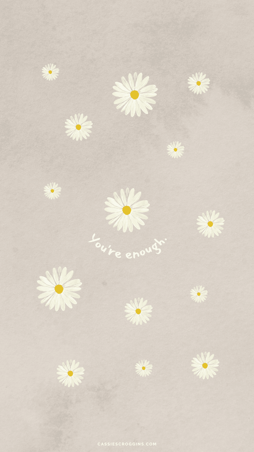 Gänseblümchen, Muster, Beige, Minimalistisch, HD, Sperrbildschirm fürs iPhone