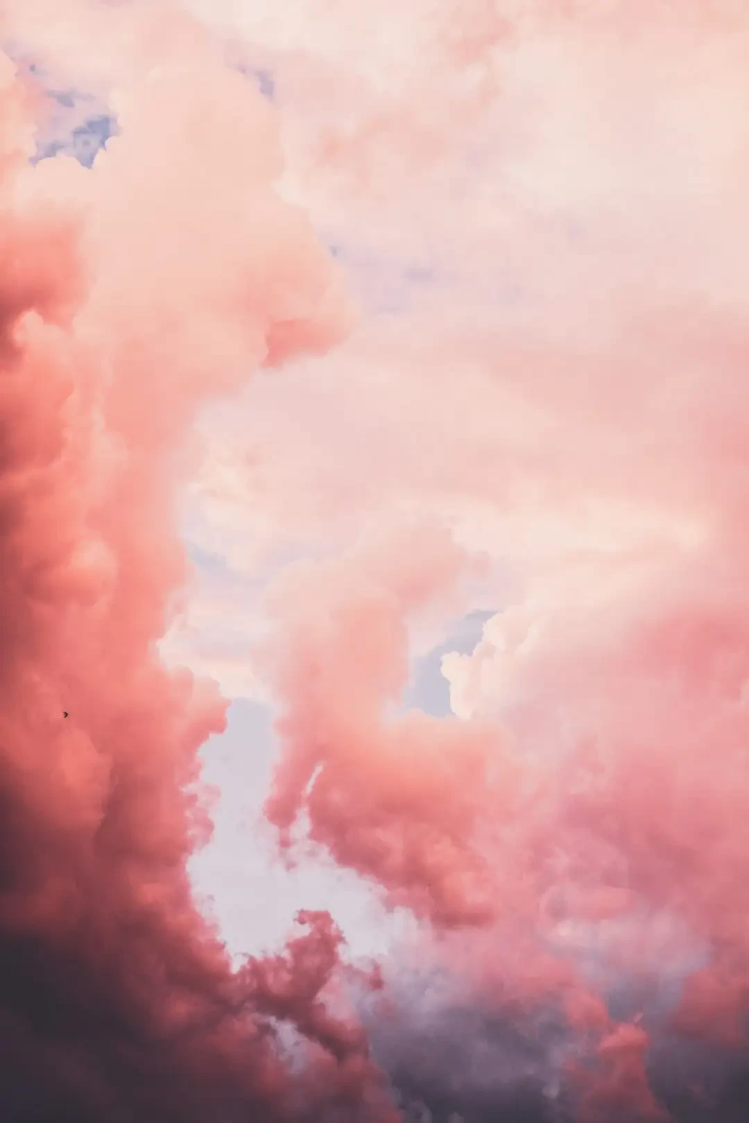 Wolken, Rosa Wolken, Himmel, Pastell, Full HD, Handy-Hintergrund im Hochformat