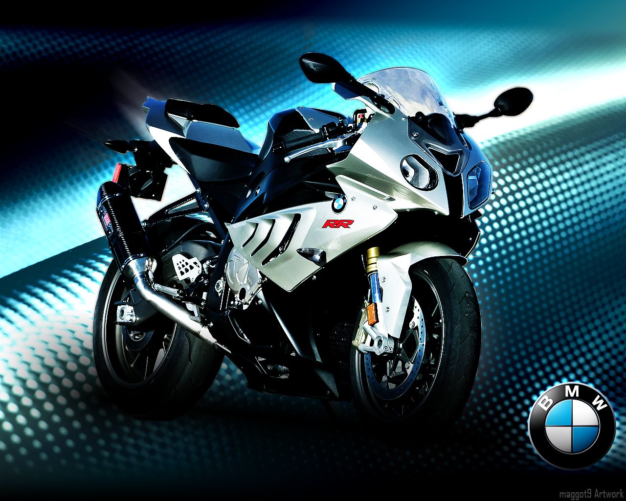 BMW S 1000 RR, BMW Motorrad, Superbike, Logo, Blau, Weiß, HD-Hintergrundbild für PC