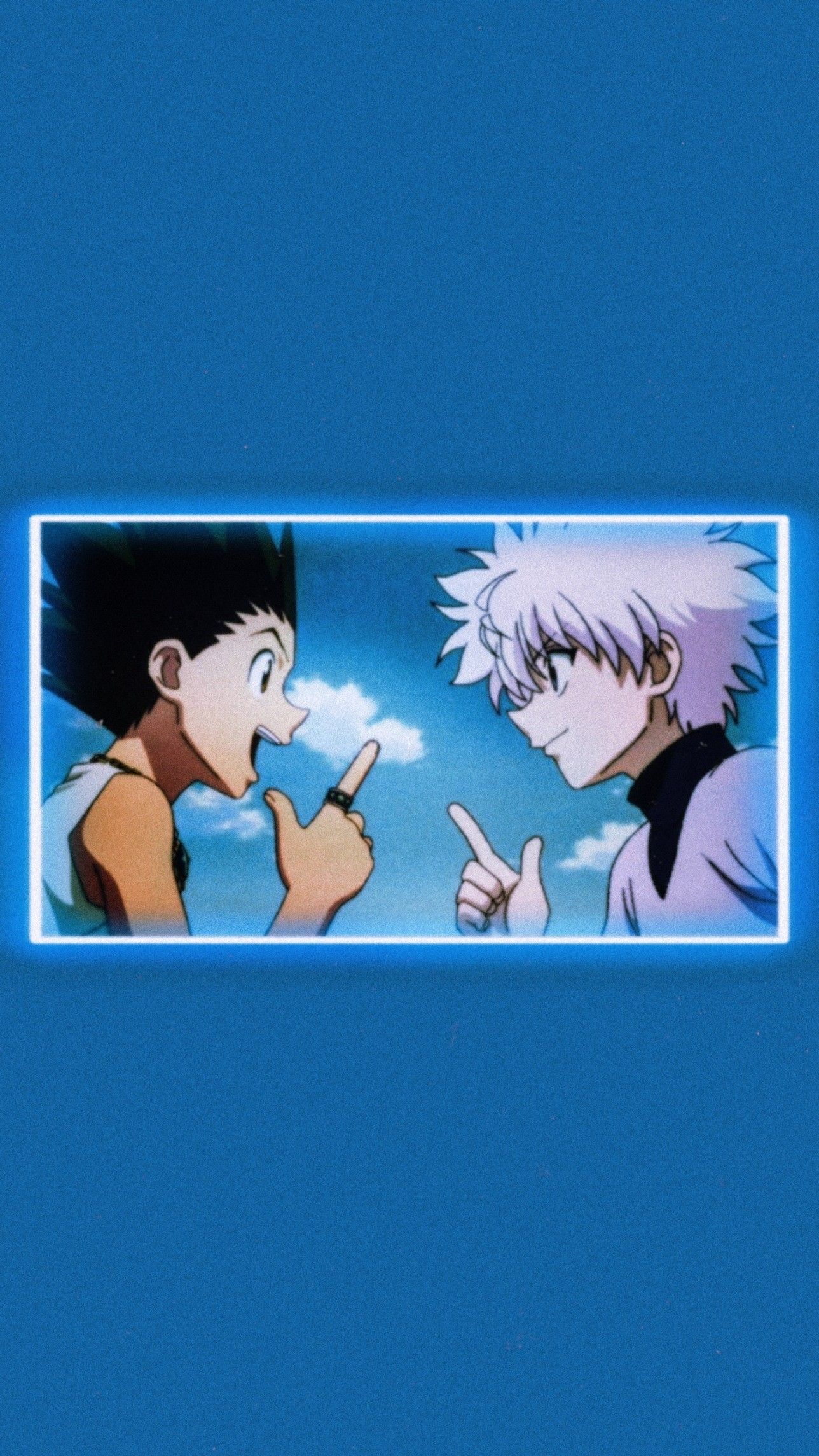 Gon Freecss, Killua Zoldyck, Hunter × Hunter, Blau, Anime-Szene, Full HD, iPhone-Hintergrundbild