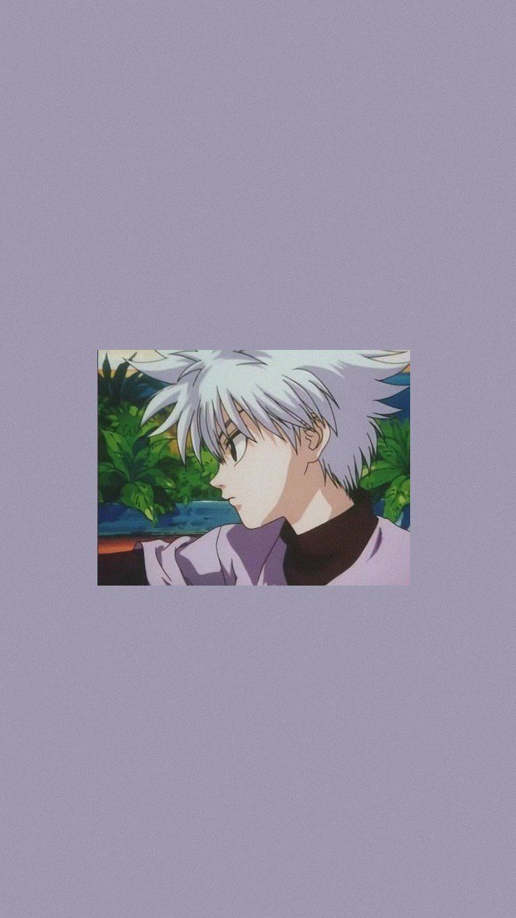 Killua Zoldyck, Hunter × Hunter, Lavendel, Minimalistisch, Anime-Szene, HD, Handy-Hintergrund