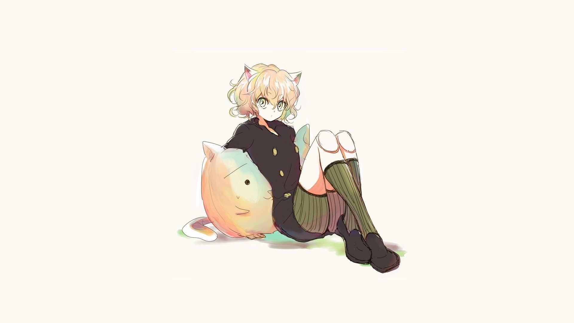 Neferpitou, Hunter × Hunter, Chimäre-Ameise, Weißer Hintergrund, Anime, Full HD Wallpaper