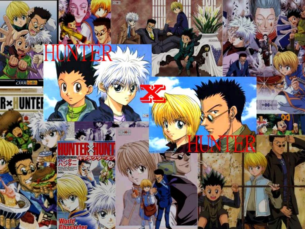 Hunter × Hunter, Gon Freecss, Killua Zoldyck, Kurapika, Leorio Paradinight, Collage, Tablet-Hintergrundbild