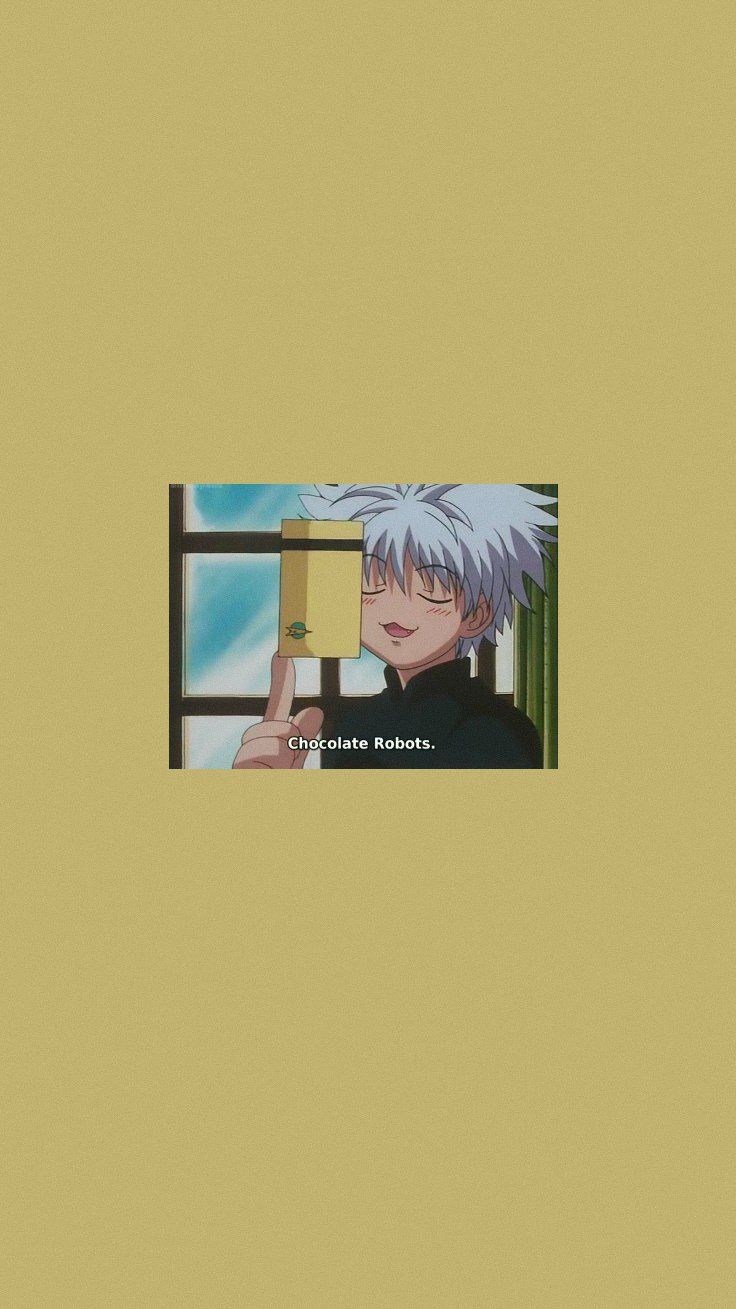 Killua Zoldyck, Hunter × Hunter, Ocker, Minimalistisch, Anime-Szene, HD, iPhone-Hintergrundbild