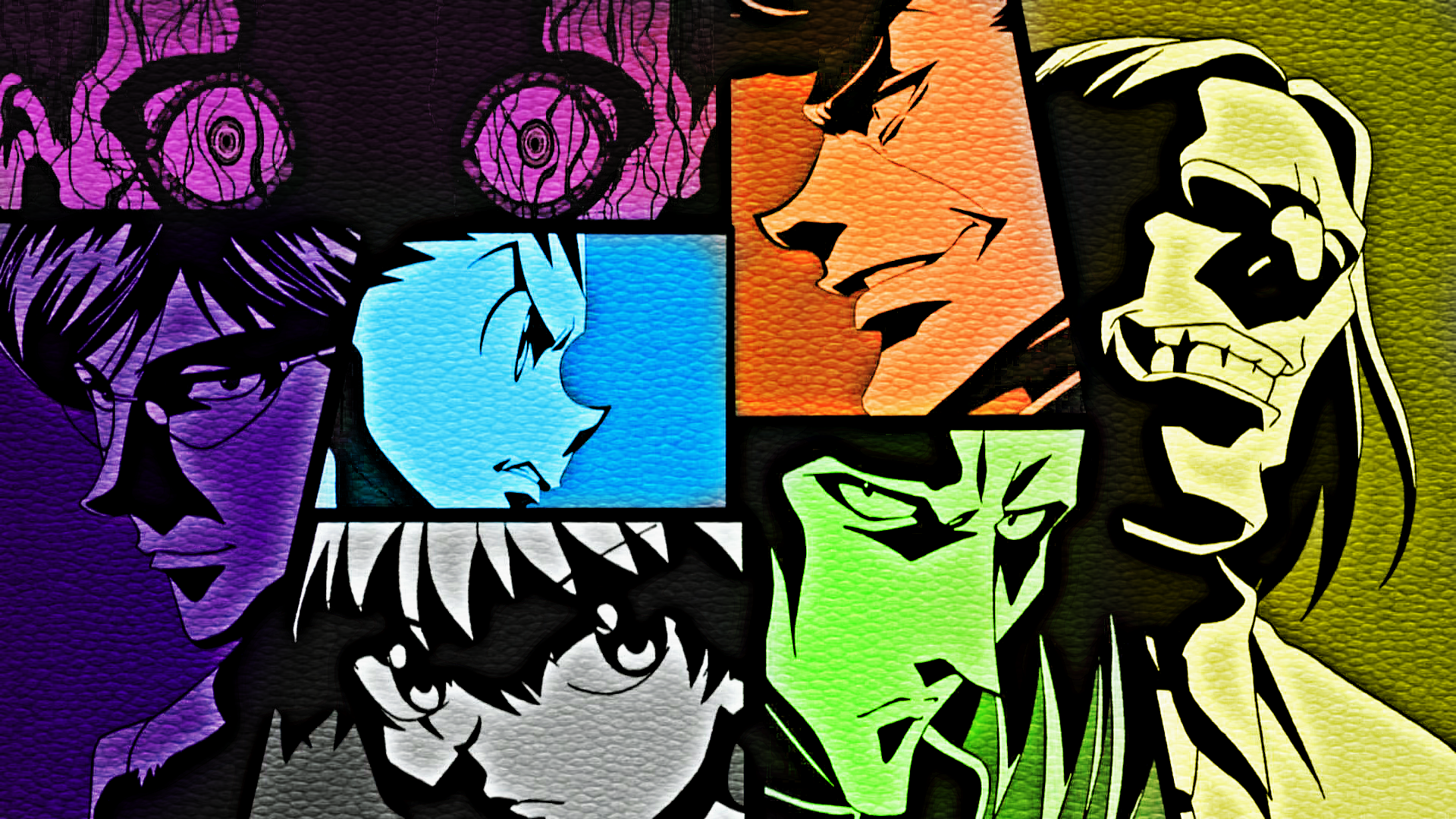 Hunter × Hunter, Manga-Panels, Neonfarben, Pop-Art, Bunt, Full HD, Breitbild-Hintergrundbild