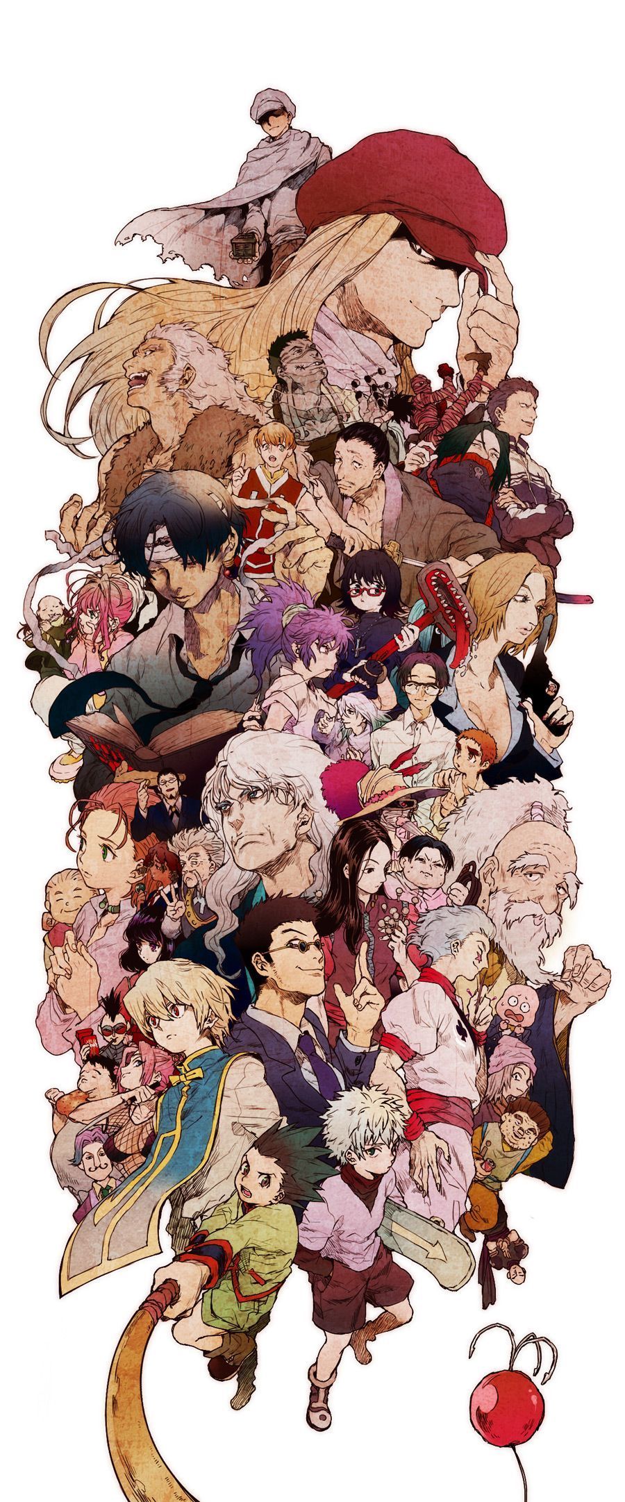 Hunter × Hunter, Figurenensemble, Gon Freecss, Killua Zoldyck, Weißer Hintergrund, Sperrbildschirm