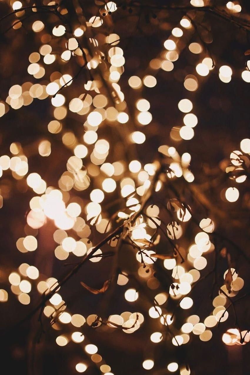 Lichterkette, Bokeh, Gold, Lichter, Dunkel, HD, Handy-Hintergrund im Hochformat