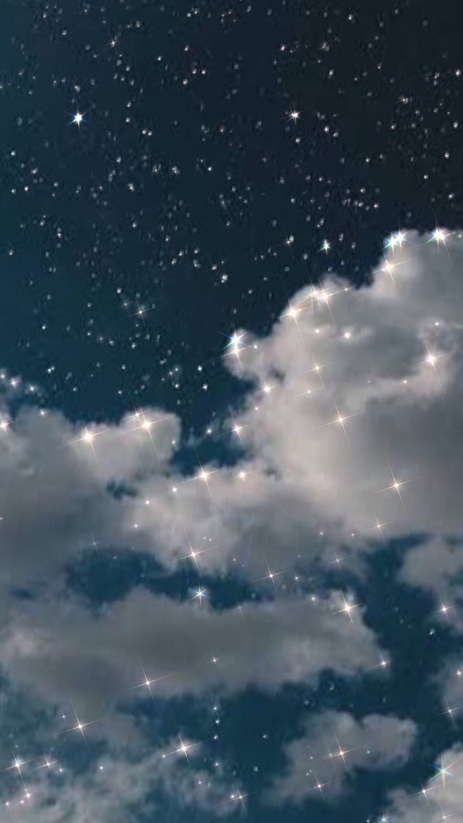 Wolken, Sternenhimmel, Nacht, Dunkelblau, Funkeln, Hintergrundbild für iPhone und Android