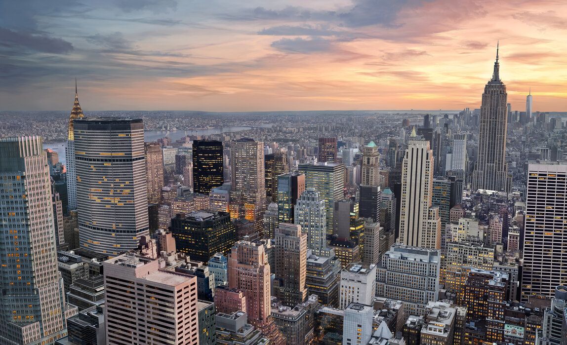 Empire State Building, Manhattan, New York, Skyline, Sonnenuntergang, Hintergrundbild