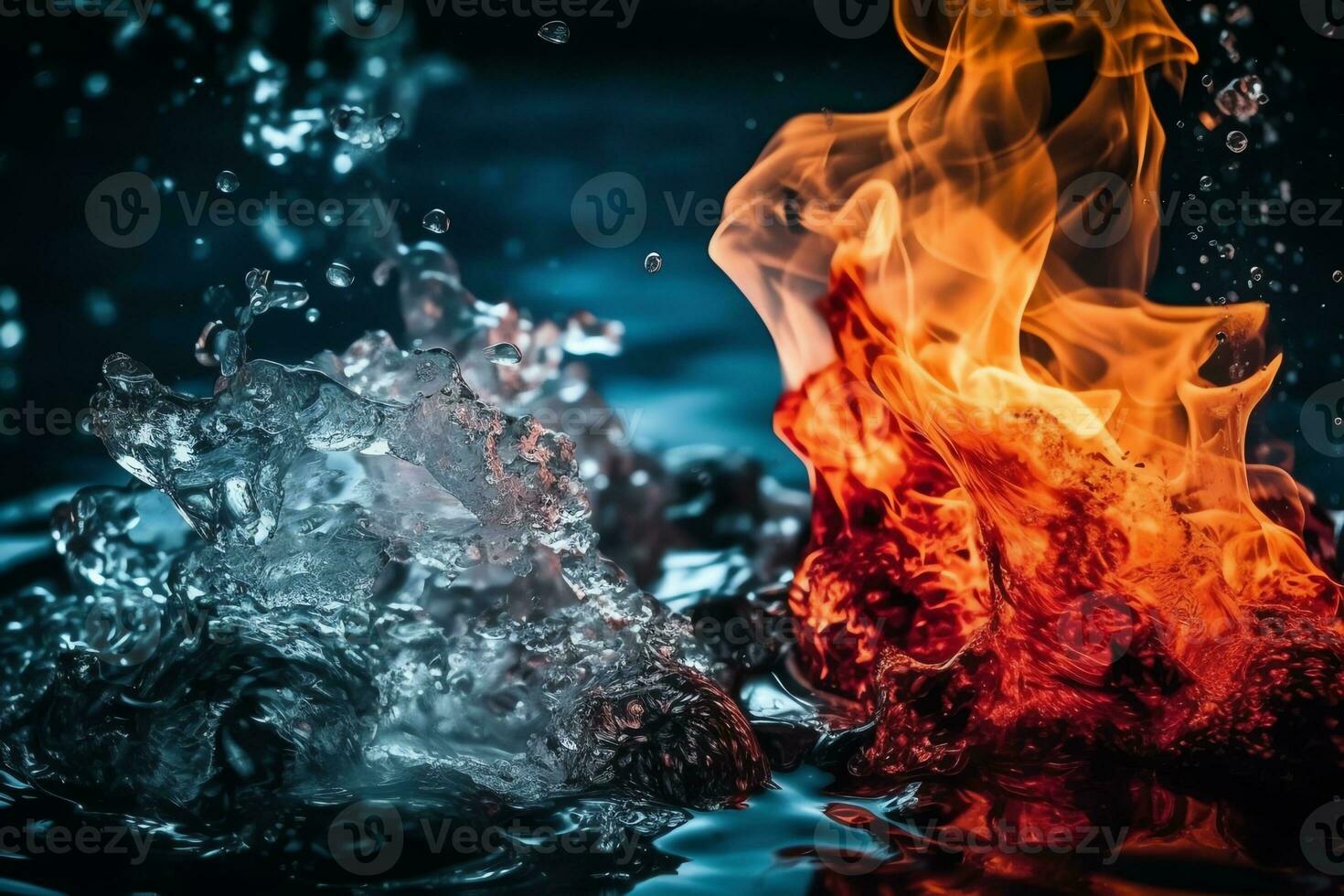 Eiswürfel, Flammen, Wasser, Kontrast, Dunkel, HD, Hintergrundbild für den PC
