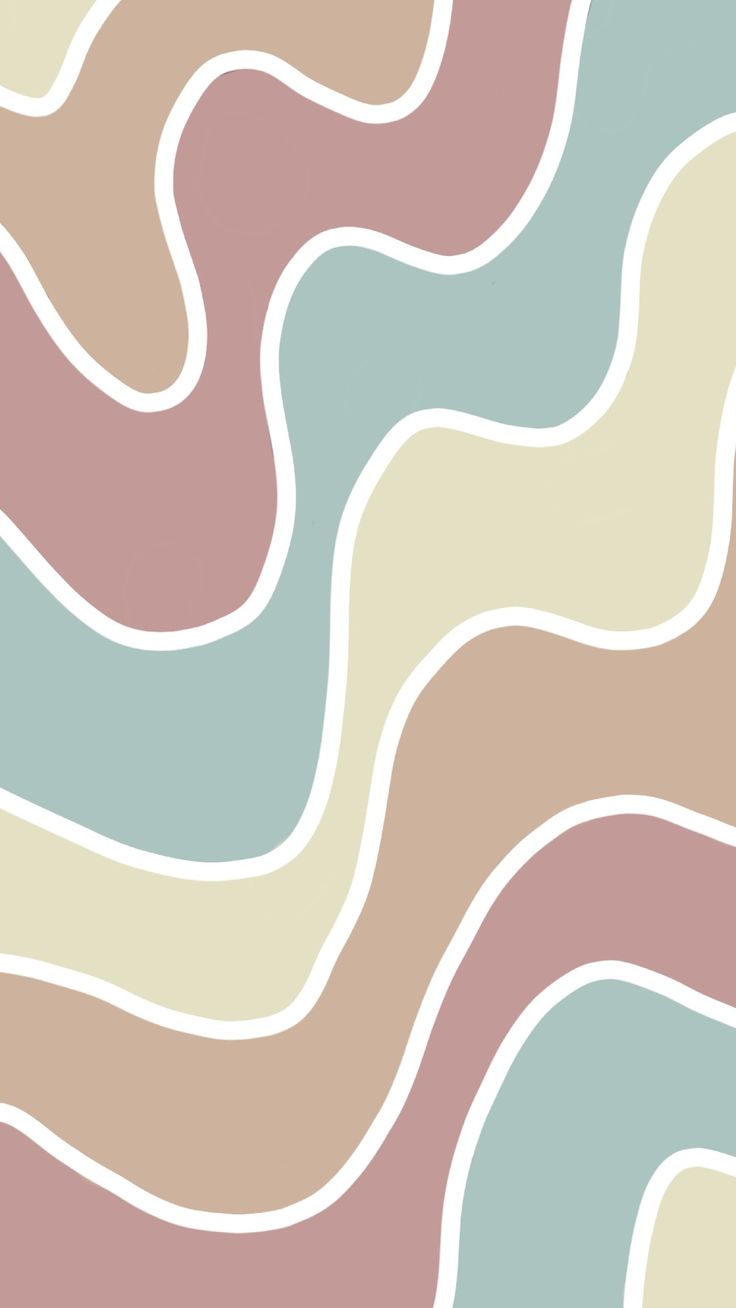 Wellenmuster, Retro, Abstrakt, Pastellfarben, Groovy, Hintergrundbild für iPhone und Android