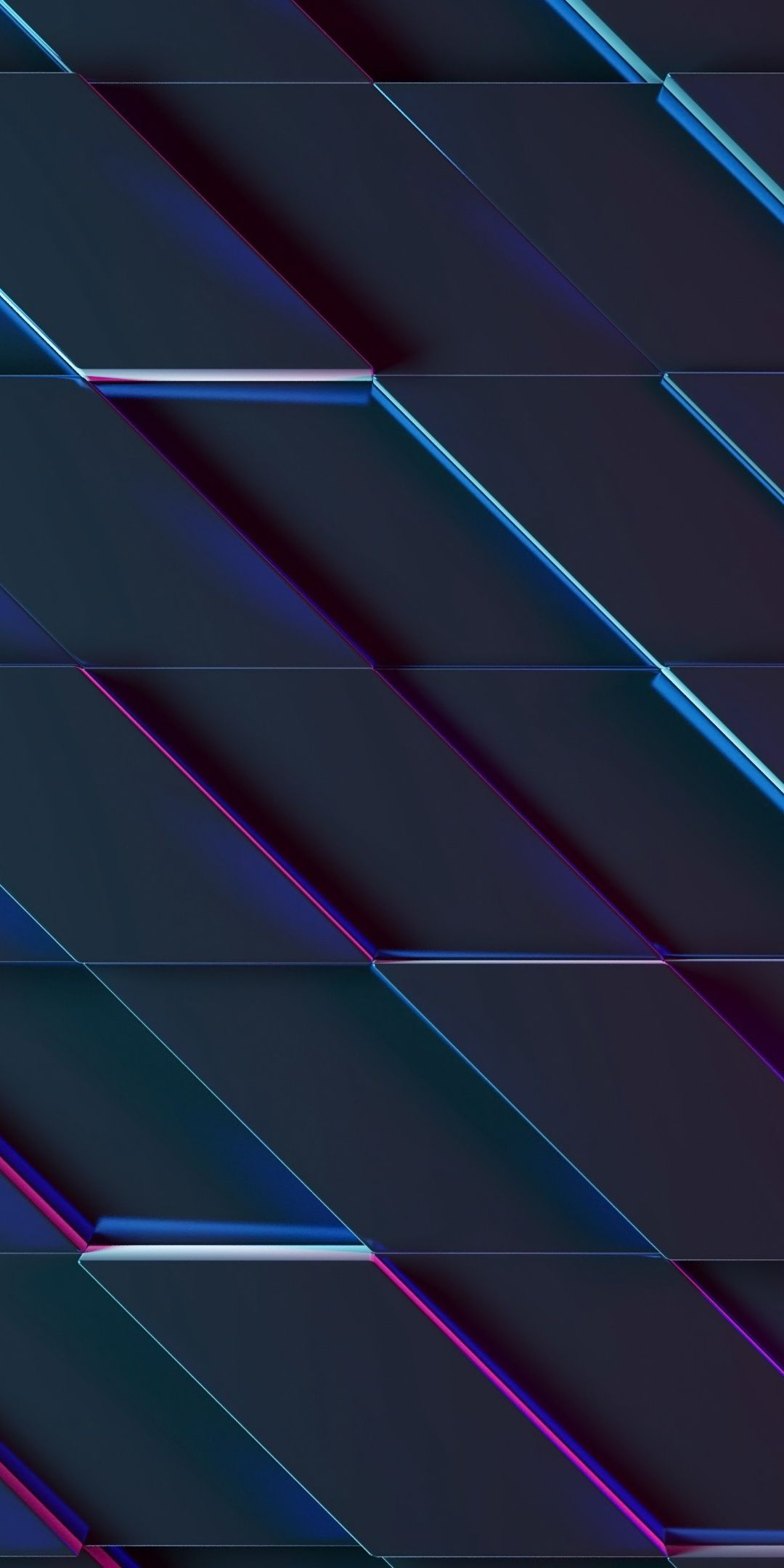 Diagonale Streifen, Dunkelgrau, Blaue Kanten, Geometrisch, Minimalistisch, Full HD, Handy-Hintergrund