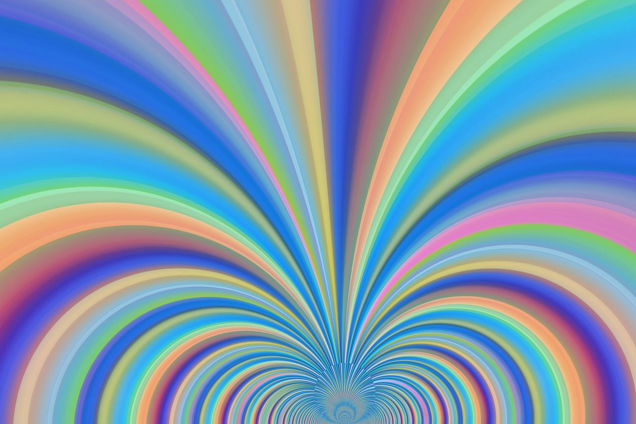 Psychedelisch, Regenbogenfarben, Strahlen, Abstrakt, Farbverlauf, HD-Hintergrundbild für PC