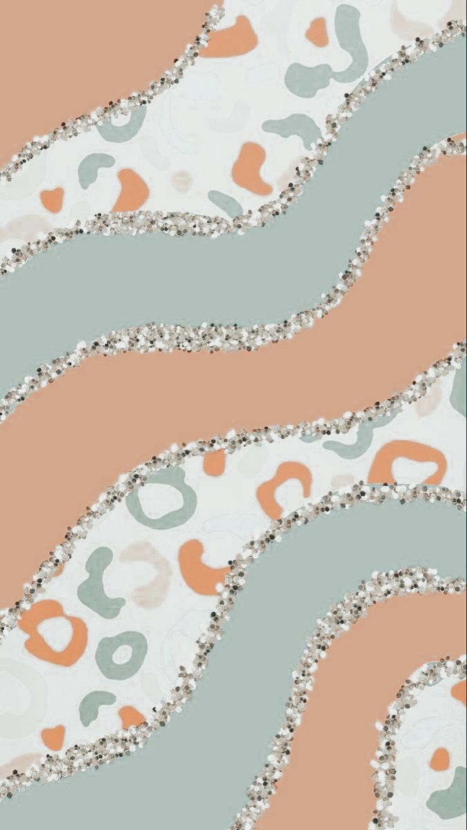 Wellenmuster, Leopardenmuster, Glitzer, Pastellfarben, Abstrakt, Hintergrundbild fürs Handy