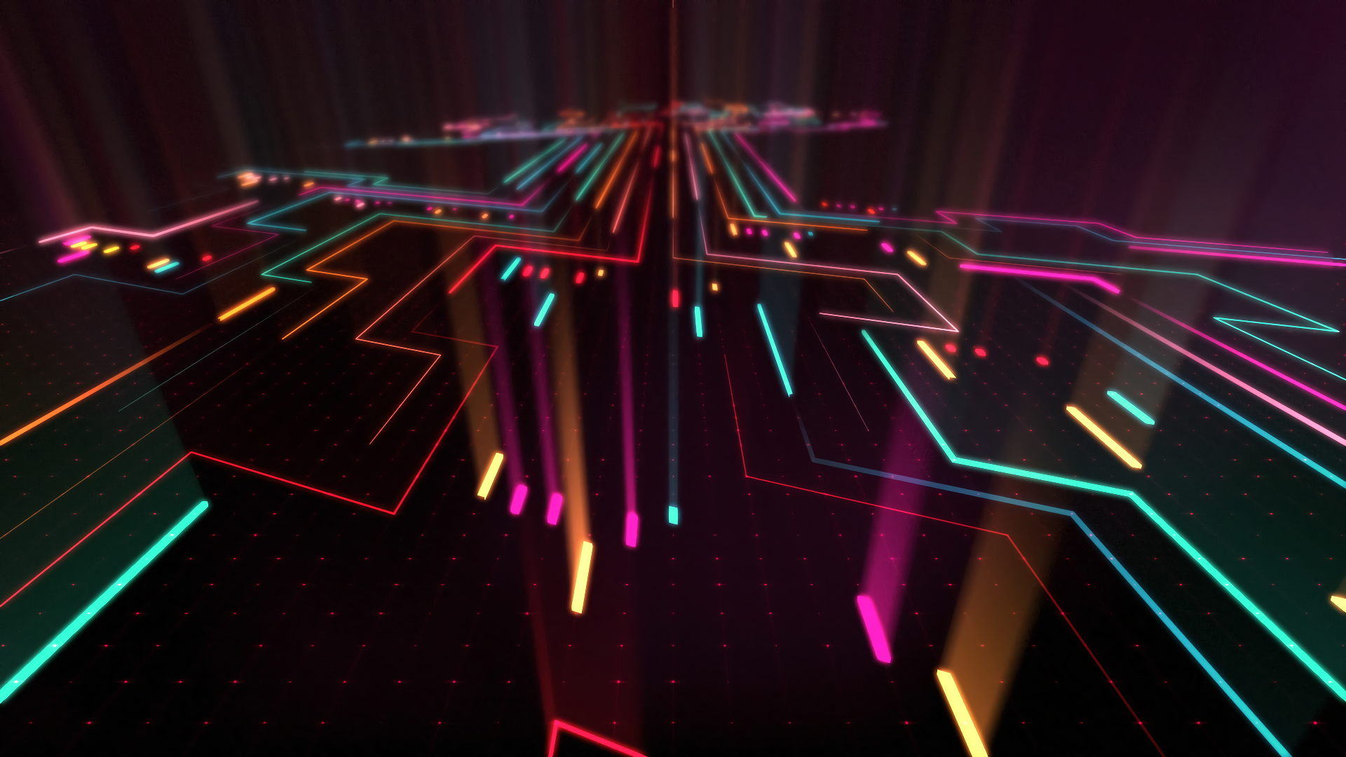 Platine, Leiterbahnen, Lichtstrahlen, Perspektive, Cyber, Full-HD-Hintergrundbild für PC