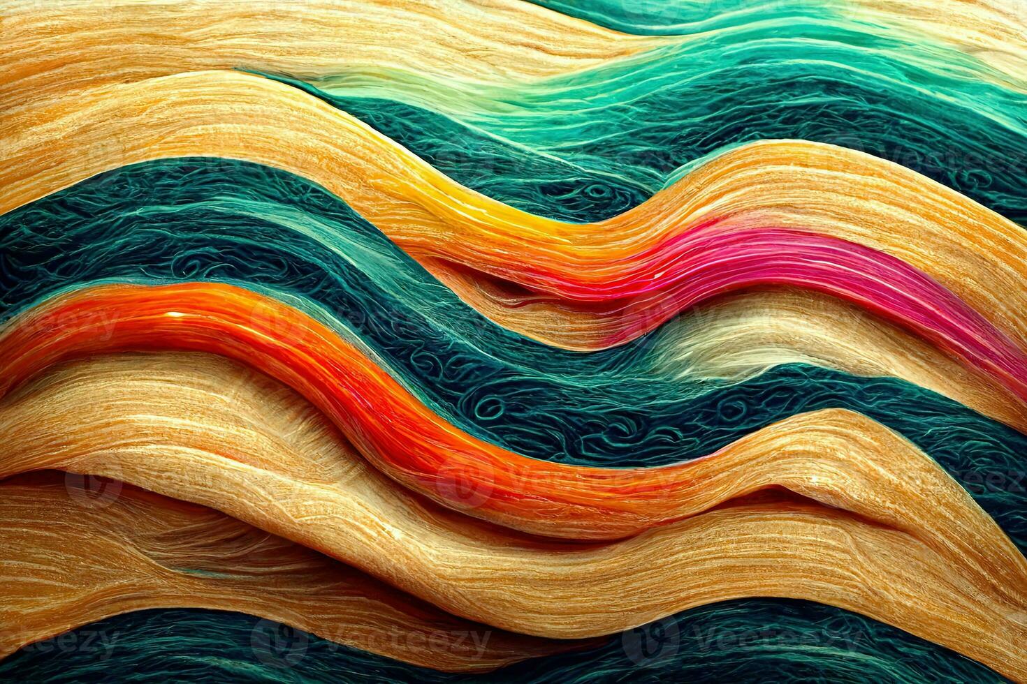 Farbwellen, Digitale Kunst, Abstrakt, Gold-türkis, Textur, HD, Windows-Hintergrundbild