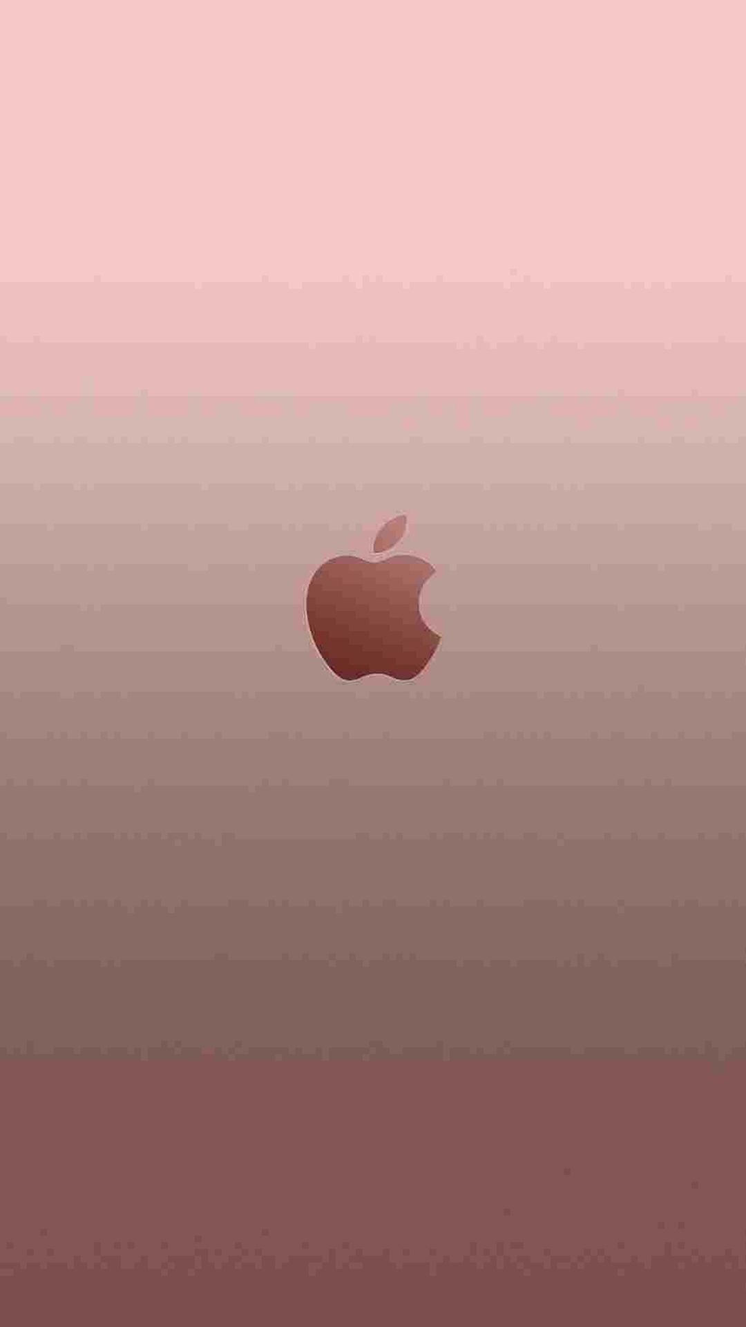 Apple-Logo, Farbverlauf, Rosa, Braun, Full HD, Sperrbildschirm fürs iPhone