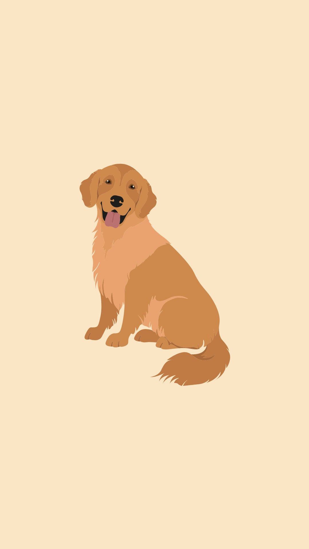 Golden Retriever, Illustration, Minimalistisch, Beige Hintergrund, Sperrbildschirm fürs iPhone