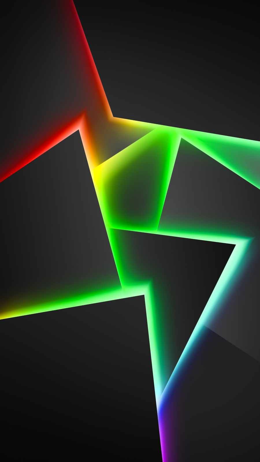 Neonrisse, Geometrisch, Regenbogenfarben, Dunkelgrau, Hintergrundbild für iPhone und Android