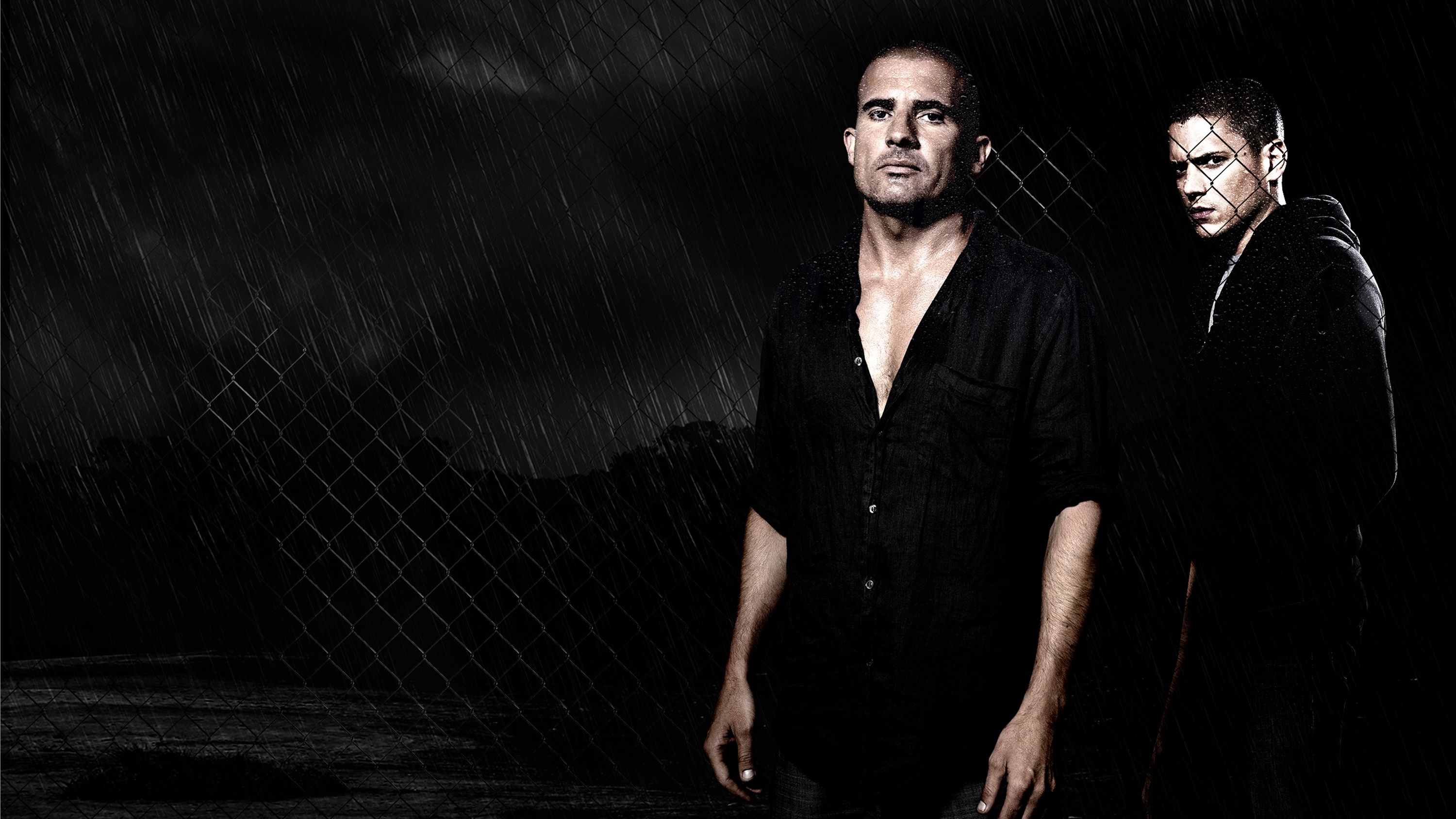 Lincoln Burrows, Michael Scofield, Prison Break, Regen, Dunkel, 2K, Breitbild-Hintergrundbild