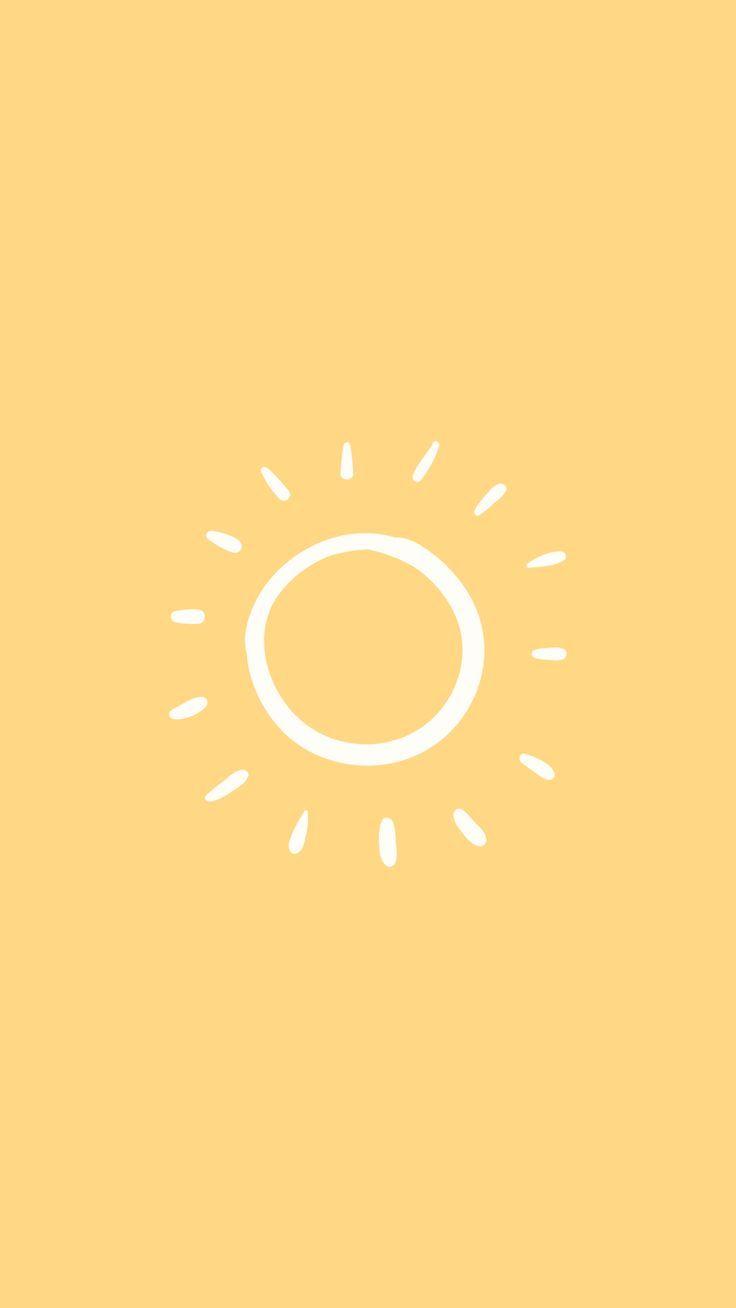 Sonne, Linienkunst, Gelb, Minimalistisch, HD, Sperrbildschirm fürs iPhone