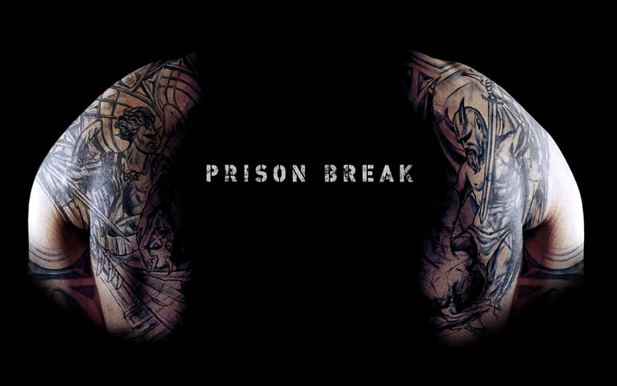 Prison Break, Tattoos, Arme, Schwarzer Hintergrund, Schriftzug, Wallpaper