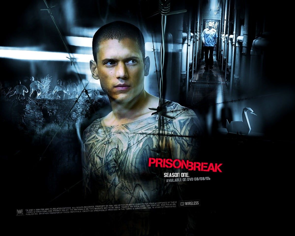 Michael Scofield, Prison Break, Tattoo, Gefängnisgang, Blau, Hintergrund