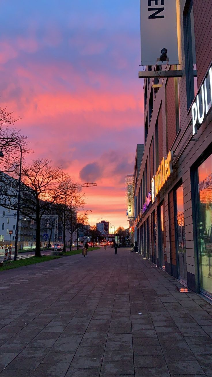 Köln, Straße, Abendrot, Gehweg, HD, Handy-Hintergrund im Hochformat