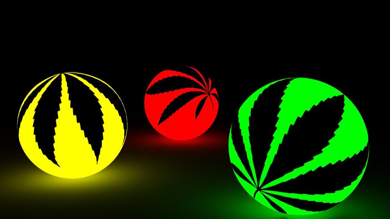 Kugeln, Gelb, Rot, Grün, Schwarzer Hintergrund, HD Wallpaper